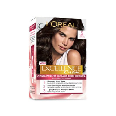 Loreal Paris Excellence Creme Saç Boyası  3 Koyu Kestane