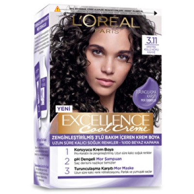 Loreal Paris Excellence Cool Creme Saç Boyası 3.11 Ekstra Küllü Koyu Kahve