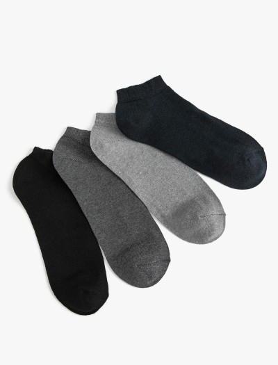 Koton Erkek Basic 4’lü Patik Çorap Seti Çok Renkli