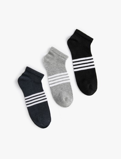 Koton Erkek Spor Çorap Seti Çizgili 3’lü Çok Renkli