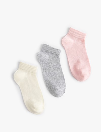 Koton Kadın Basic 3’lü Patik Çorap Seti Çok Renkli