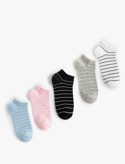Koton Kadın Çizgili 5’li Patik Çorap Seti Çok Renkli