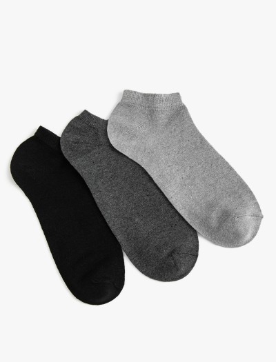 Koton Erkek Basic 3’lü Patik Çorap Seti Çok Renkli