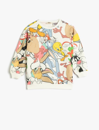 Koton Looney Tunes Sweatshirt Lisanslı Uzun Kollu Bisiklet Yaka Pamuklu