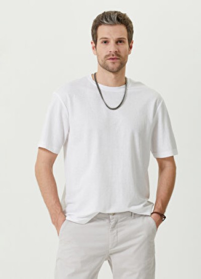 Network Erkek Comfort Fit Beyaz T-shirt