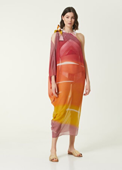 Silvia Tcherassi Kadın Colorblocked Desenli Tunik