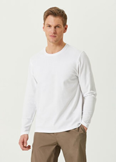Network Erkek Beyaz Sweatshirt