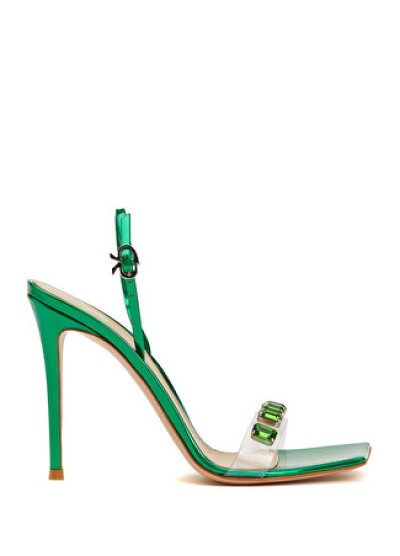 Gianvito Rossi Kadın Ribbon Candy Yeşil Deri Sandalet 36