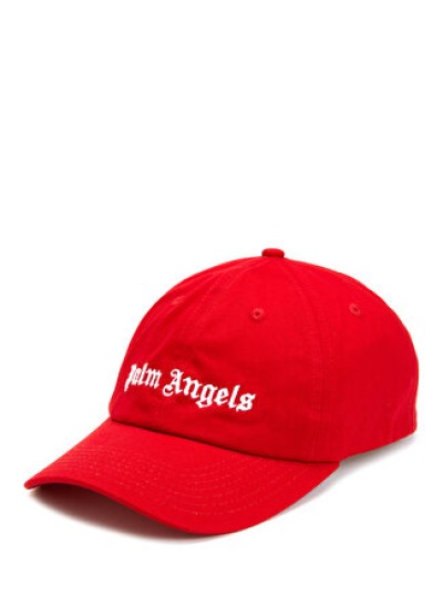 Palm Angels Erkek Kırmızı Logo Nakışlı Şapka