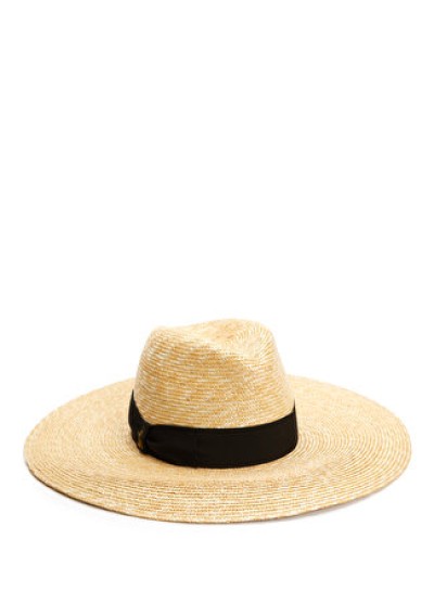 Borsalino Kadın Bej Kuşak Detaylı Hasır Şapka S