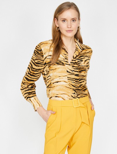 Koton Kadın Zebra Desenli Gömlek