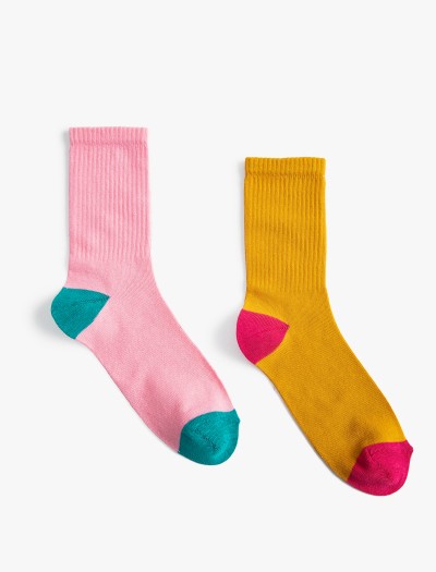 Koton Kadın 2’li Soket Çorap Seti Renk Bloklu