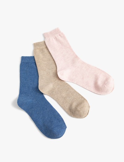 Koton Kadın Basic 3’lü Soket Çorap Seti Çok Renkli