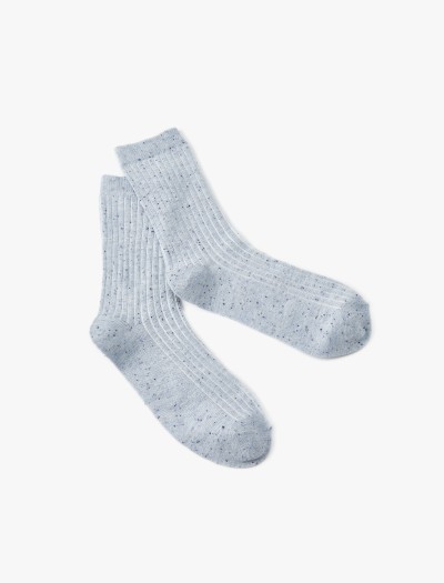 Koton Kadın Çizgili Soket Çorap Kırçıllı Dokulu