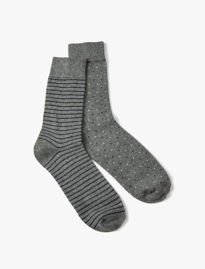 Koton Erkek Çizgili 2’li Soket Çorap Seti