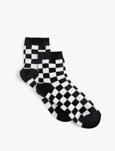 Koton Kadın Dama Desenli Soket Çorap