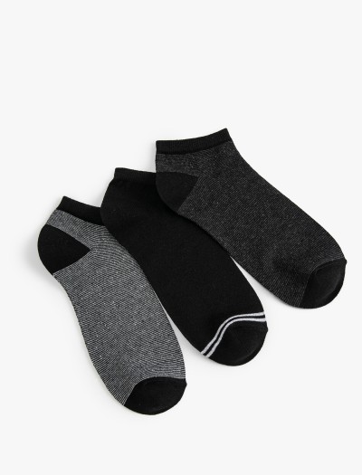Koton Erkek 3’lü Patik Çorap Seti Çok Renkli Kırçıllı