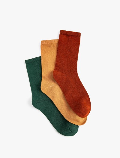 Koton Kadın 3’lü Basic Soket Çorap Seti Çok Renkli