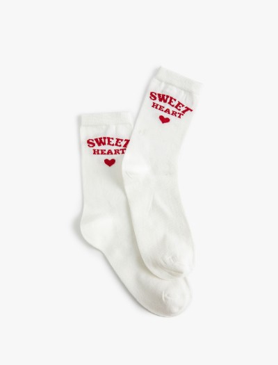 Koton Kadın Slogan Desenli Soket Çorap
