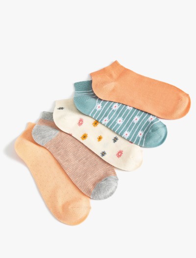 Koton Kadın Çiçekli 5’li Patik Çorap Seti Çok Renkli