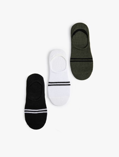 Koton Erkek Babet Çorap Seti 3’lü Çok Renkli Şerit Detaylı