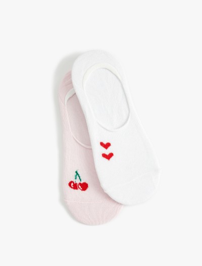 Koton Kadın Kalpli 2’li Babet Çorap Seti Çok Renkli