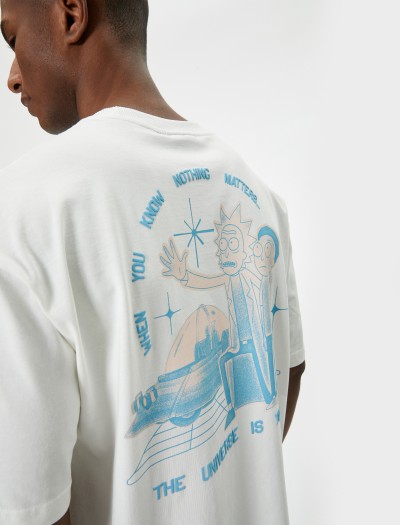 Koton Erkek Rick And Morty Oversize T-shirt Lisanslı Arkası Baskılı